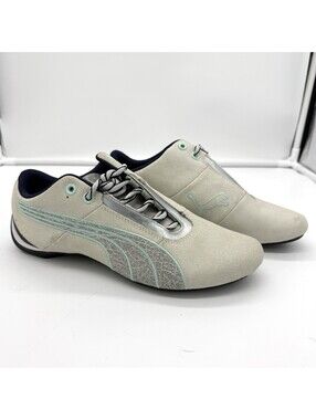 Puma Future Cat Gray Suede Driving Shoes Women US 8 Mint Low Profile Y2K Racing